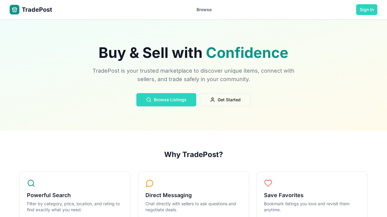TradePost template preview